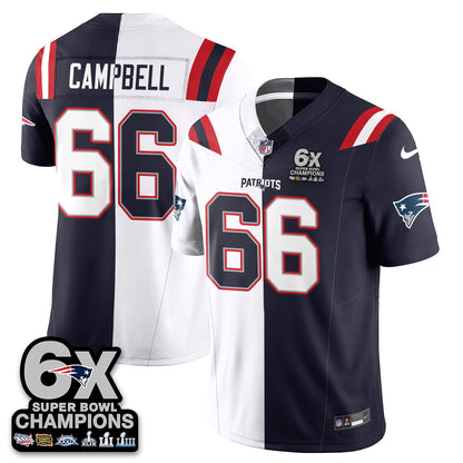 NE 6-Time Champions Patch Vapor Limited Split Jersey - All Stitched