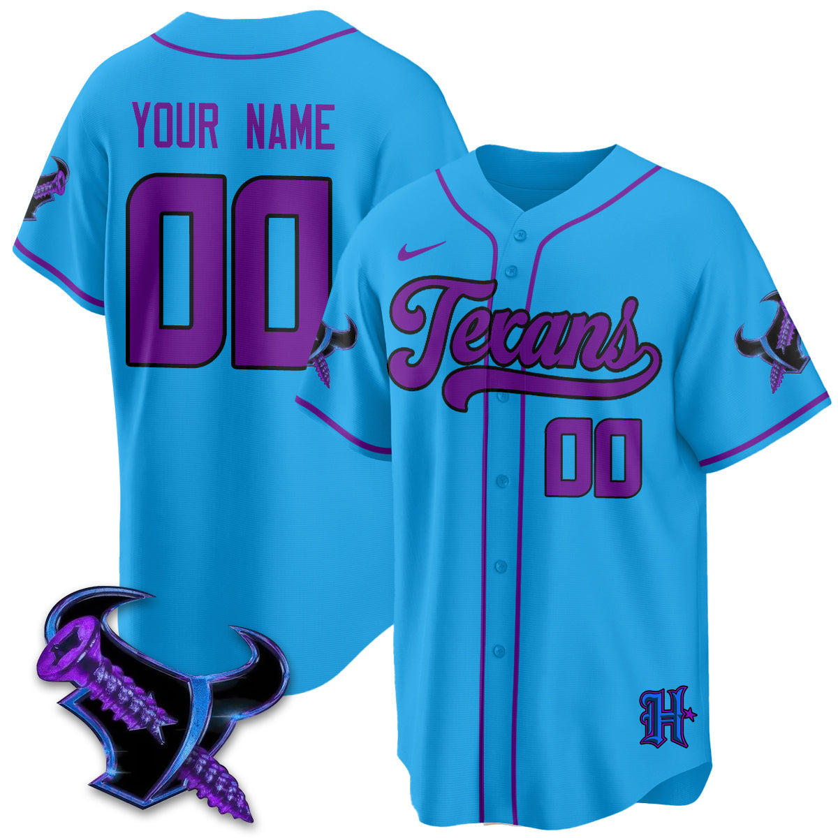 Custom HOU DJ Screw Vapor Limited Baseball Jersey - All Stitched