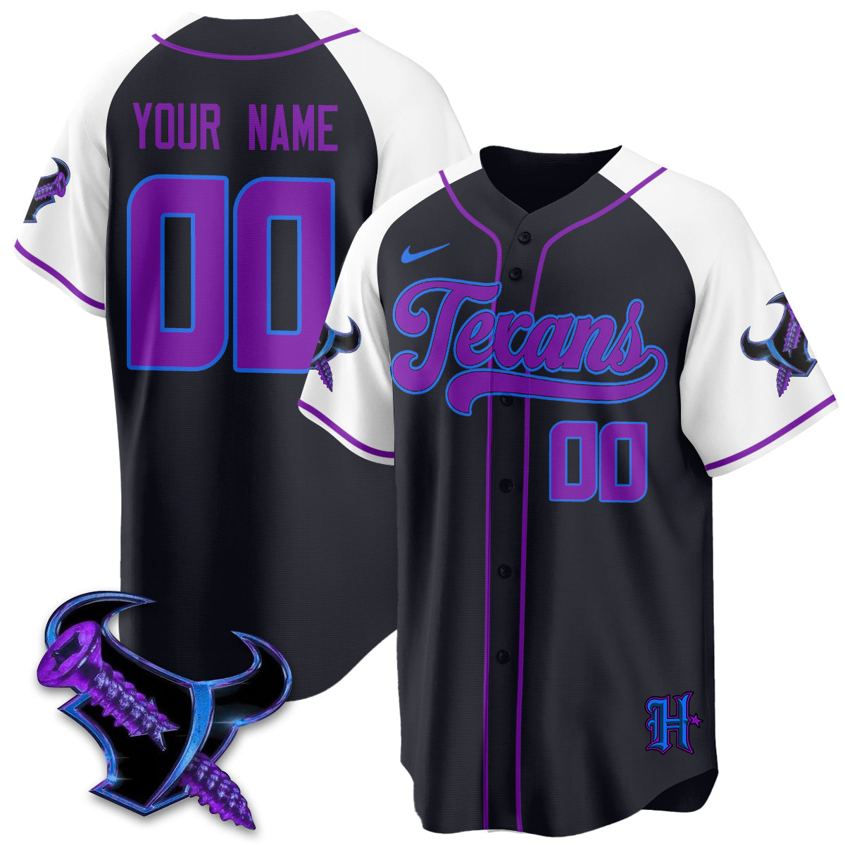 Custom HOU DJ Screw Vapor Limited Baseball Jersey - All Stitched