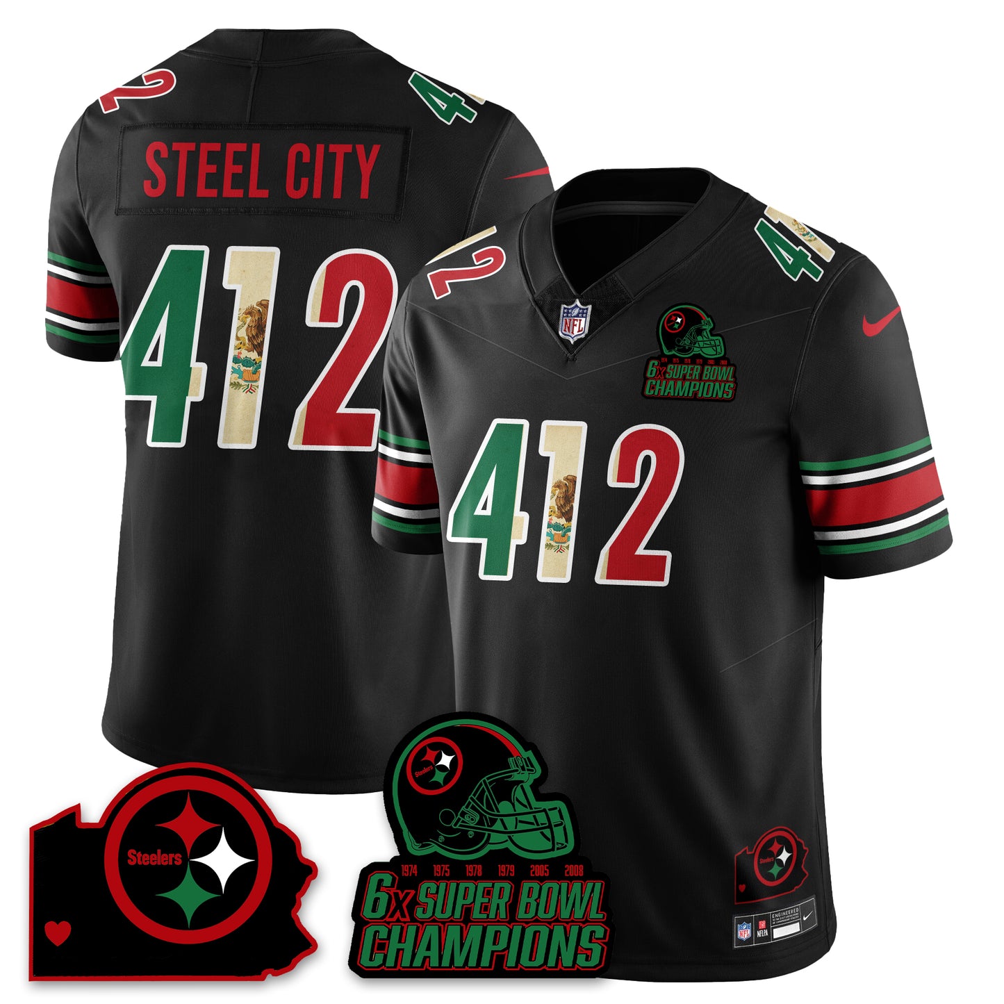 PIT 6-Time Champions Mexico Vapor Limited Jersey - All Stitched