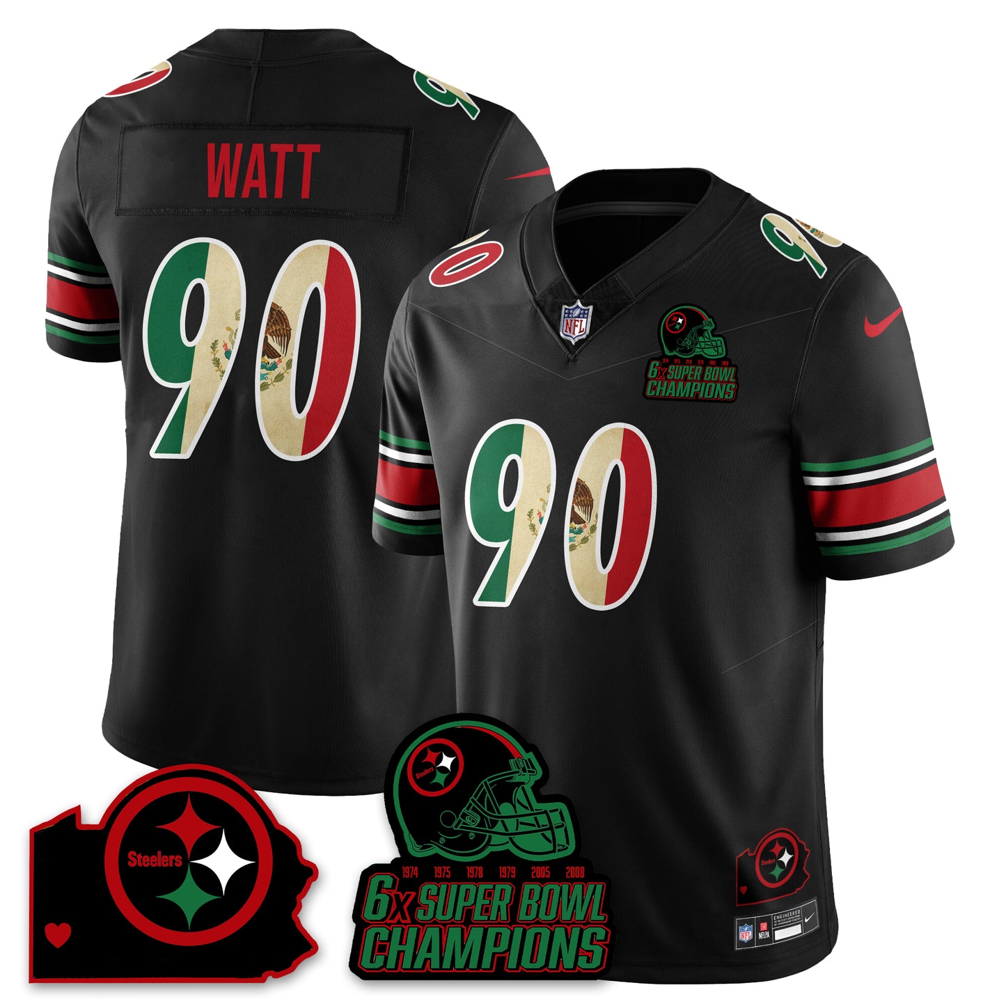PIT 6-Time Champions Mexico Vapor Limited Jersey - All Stitched