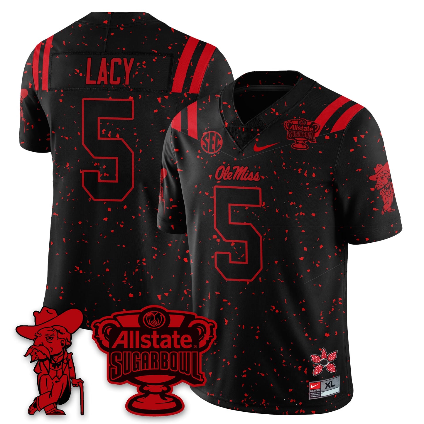Ole Miss Rebels 2025 Sugar Bowl 'Stranger Things Edition' Vapor Limited Football Jersey - All Stitched