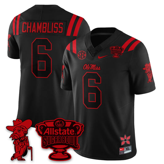 Ole Miss Rebels 2025 Sugar Bowl 'Stranger Things Edition' Vapor Limited Football Jersey - Stitched