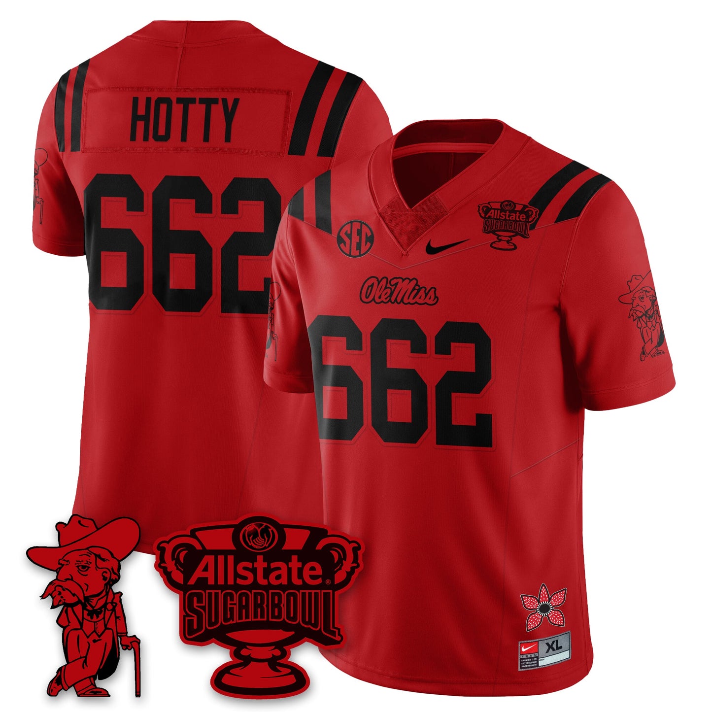 Ole Miss Rebels 2025 Sugar Bowl 'Stranger Things Edition' Vapor Limited Football Jersey - All Stitched
