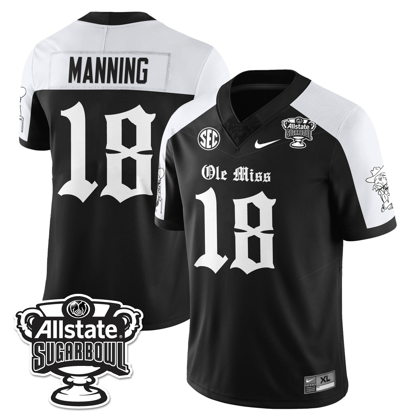 Ole Miss Rebels 2025 Sugar Bowl Gothic Vapor Limited Football Jersey - All Stitched