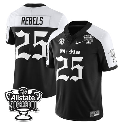 Ole Miss Rebels 2025 Sugar Bowl Gothic Vapor Limited Football Jersey - All Stitched