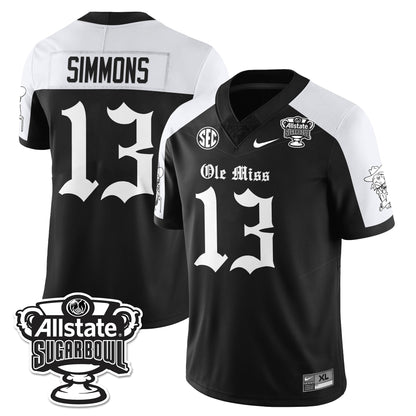 Ole Miss Rebels 2025 Sugar Bowl Gothic Vapor Limited Football Jersey - All Stitched