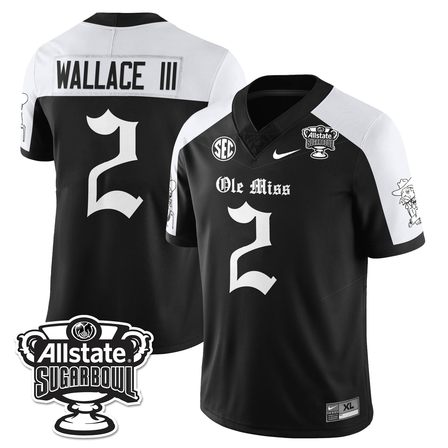 Ole Miss Rebels 2025 Sugar Bowl Gothic Vapor Limited Football Jersey - All Stitched