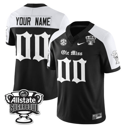 Custom Ole Miss Rebels 2025 Sugar Bowl Gothic Vapor Limited Football Jersey - All Stitched