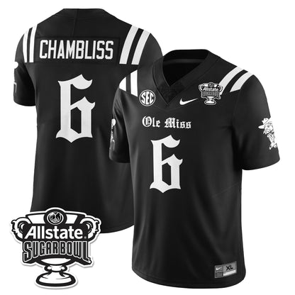 Ole Miss Rebels 2025 Sugar Bowl Gothic Vapor Limited Football Jersey - All Stitched