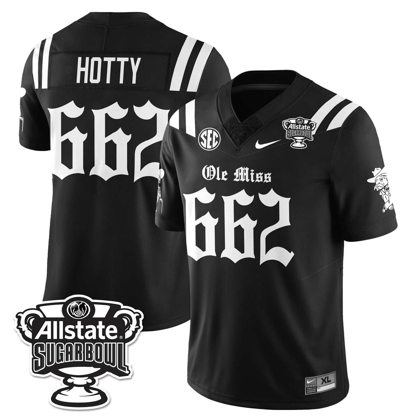 Ole Miss Rebels 2025 Sugar Bowl Gothic Vapor Limited Football Jersey - All Stitched