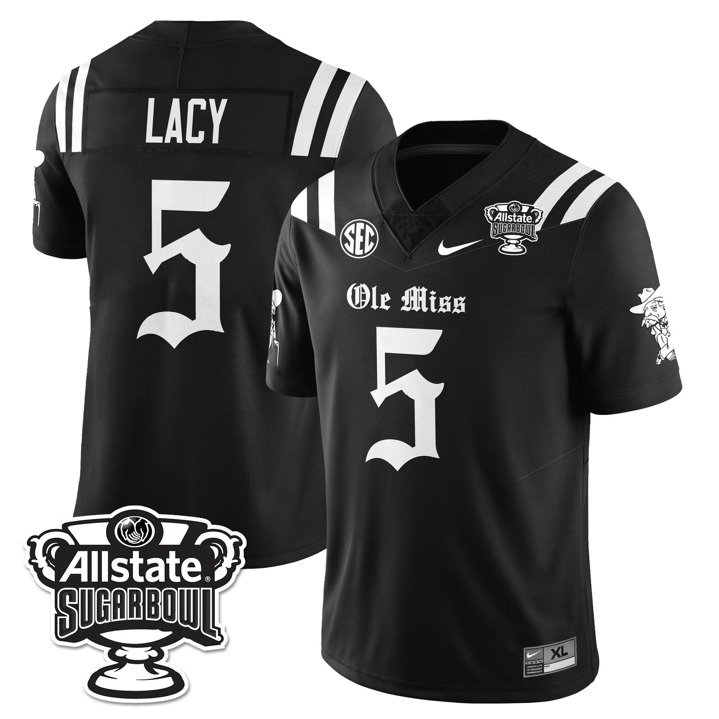 Ole Miss Rebels 2025 Sugar Bowl Gothic Vapor Limited Football Jersey - All Stitched