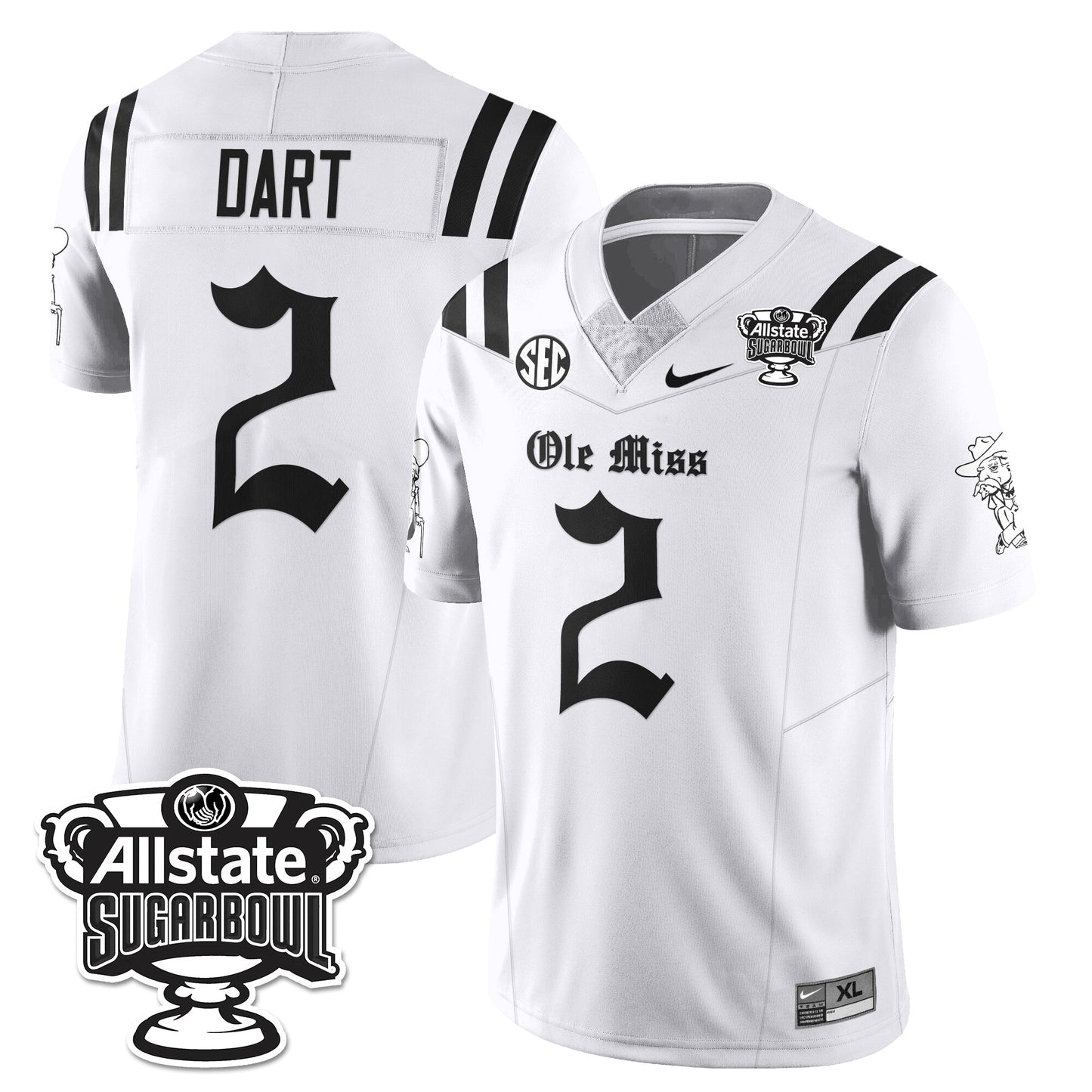 Ole Miss Rebels 2025 Sugar Bowl Gothic Vapor Limited Football Jersey - All Stitched