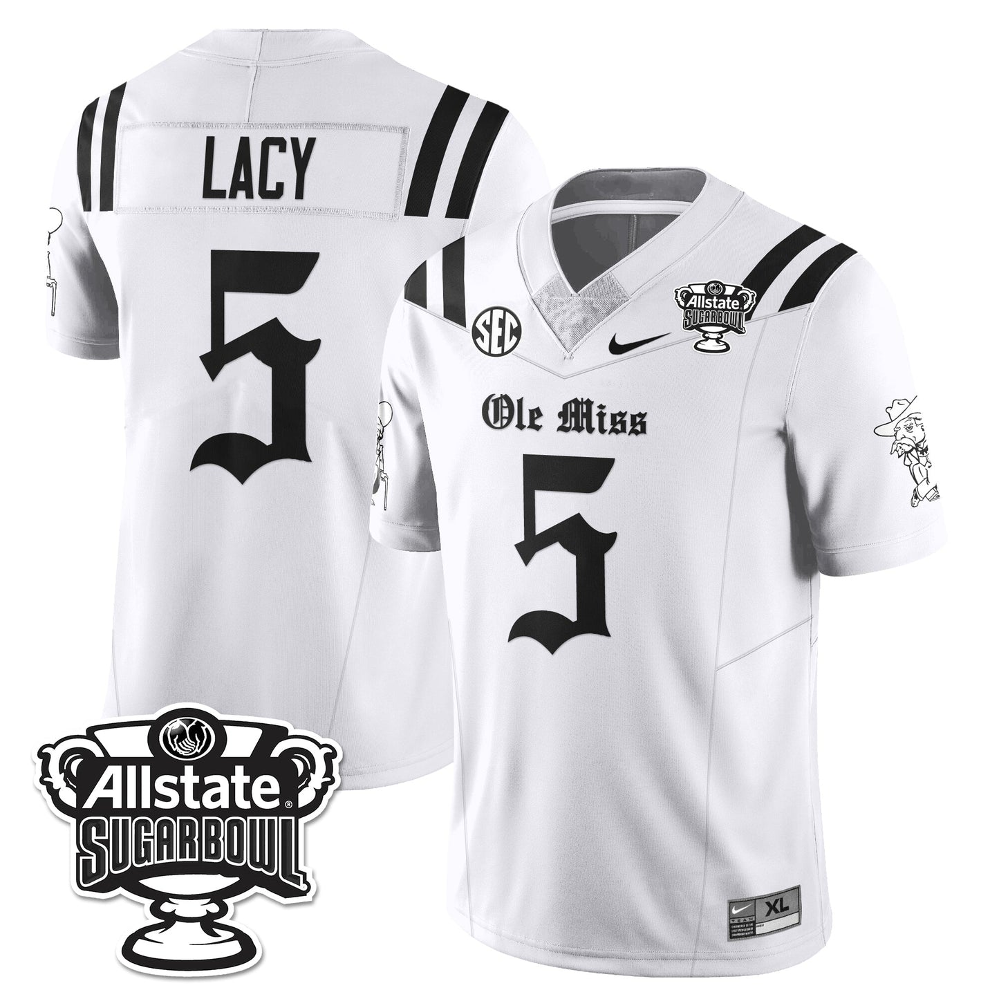 Ole Miss Rebels 2025 Sugar Bowl Gothic Vapor Limited Football Jersey - All Stitched