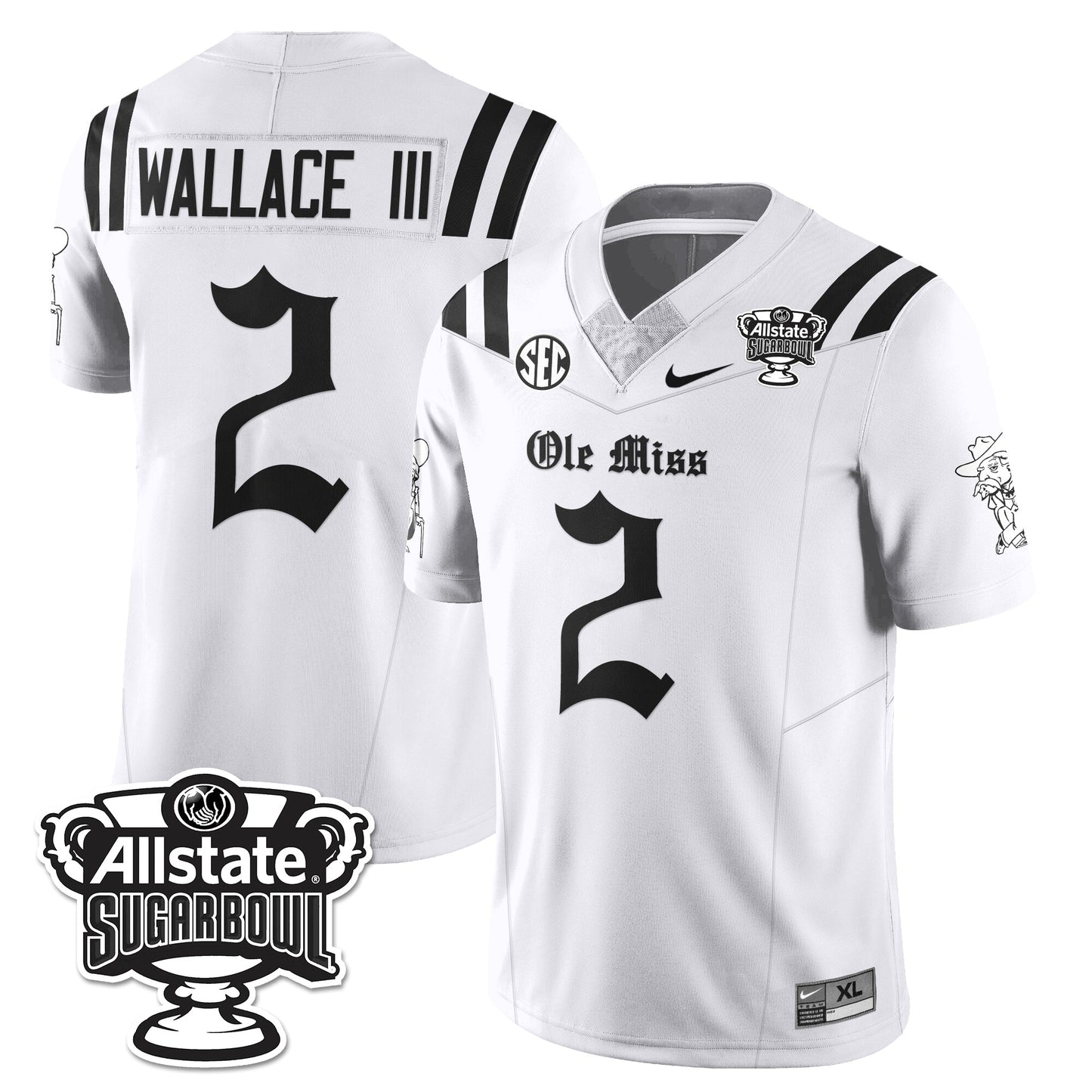 Ole Miss Rebels 2025 Sugar Bowl Gothic Vapor Limited Football Jersey - All Stitched