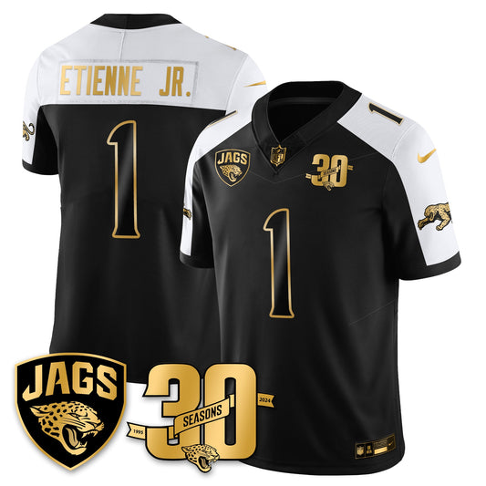 JAX 30th Season Patch Throwback Gold Vapor Limited Jersey - All Stitched