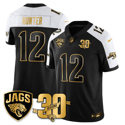 JAX 30th Season Patch Throwback Gold Vapor Limited Jersey - All Stitched