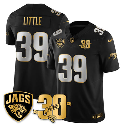 JAX 30th Season Patch Throwback Gold Vapor Limited Jersey - All Stitched