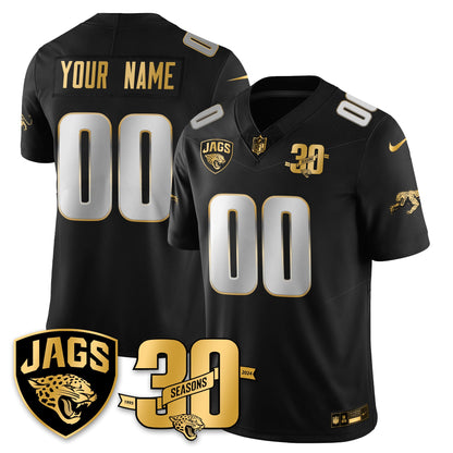 JAX 30th Season Patch Throwback Gold Vapor Limited Jersey - All Stitched