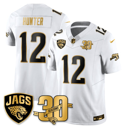 JAX 30th Season Patch Throwback Gold Vapor Limited Jersey - All Stitched