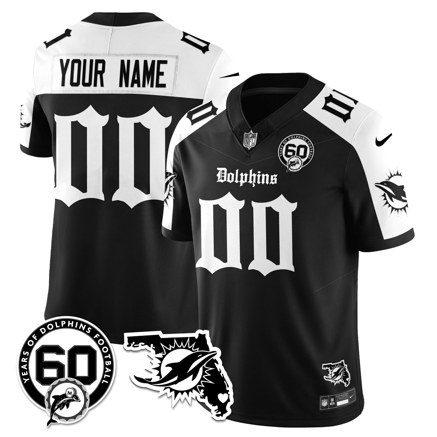 MIA 60th Season Gothic Vapor Limited Custom Jersey - All Stitched