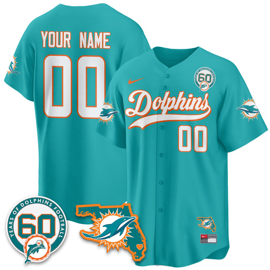Custom MIA 60th Season Vapor Limited Baseball Jersey - Stitched