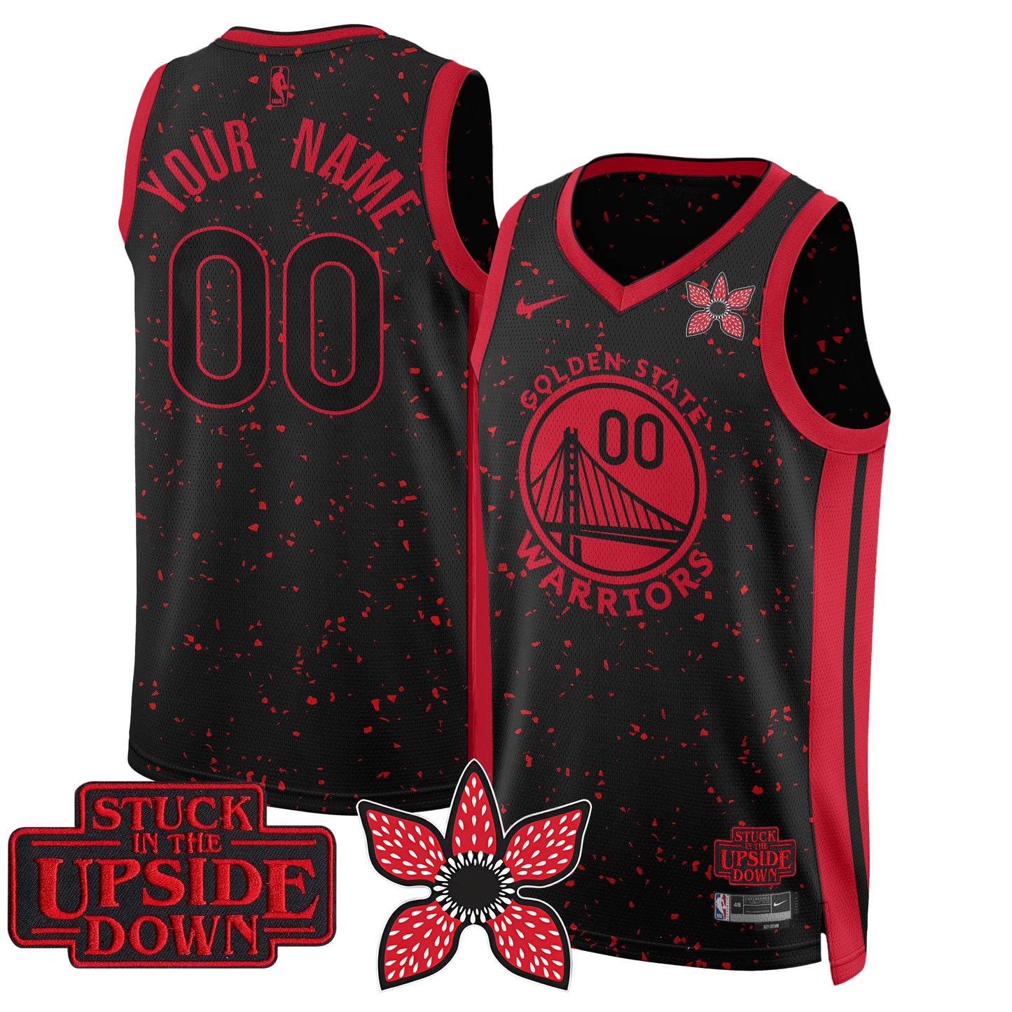 Custom GSW 'Stranger Things Edition' Swingman Jersey - Stitched