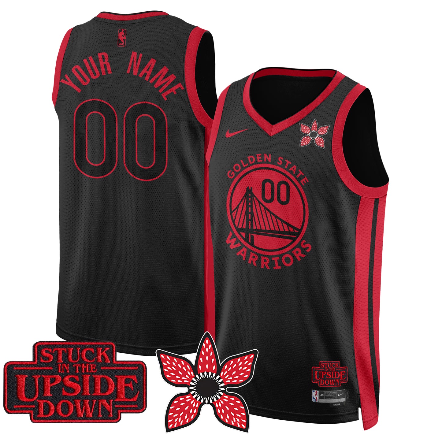 Custom GSW 'Stranger Things Edition' Swingman Jersey - Stitched