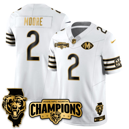 CHI NFC North Division Champions Vapor Limited Gold Jersey - All Stitched