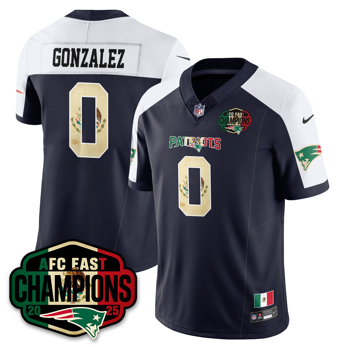 NE Mexico AFC East Division Champions Vapor Limited Jersey - All Stitched