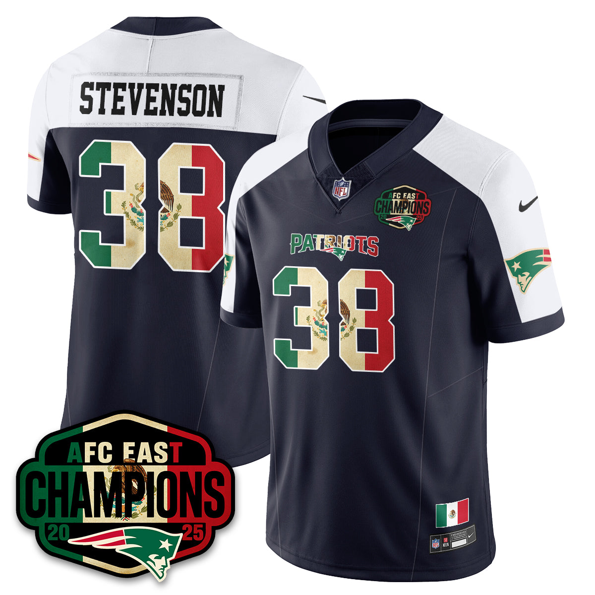 NE Mexico AFC East Division Champions Vapor Limited Jersey - All Stitched