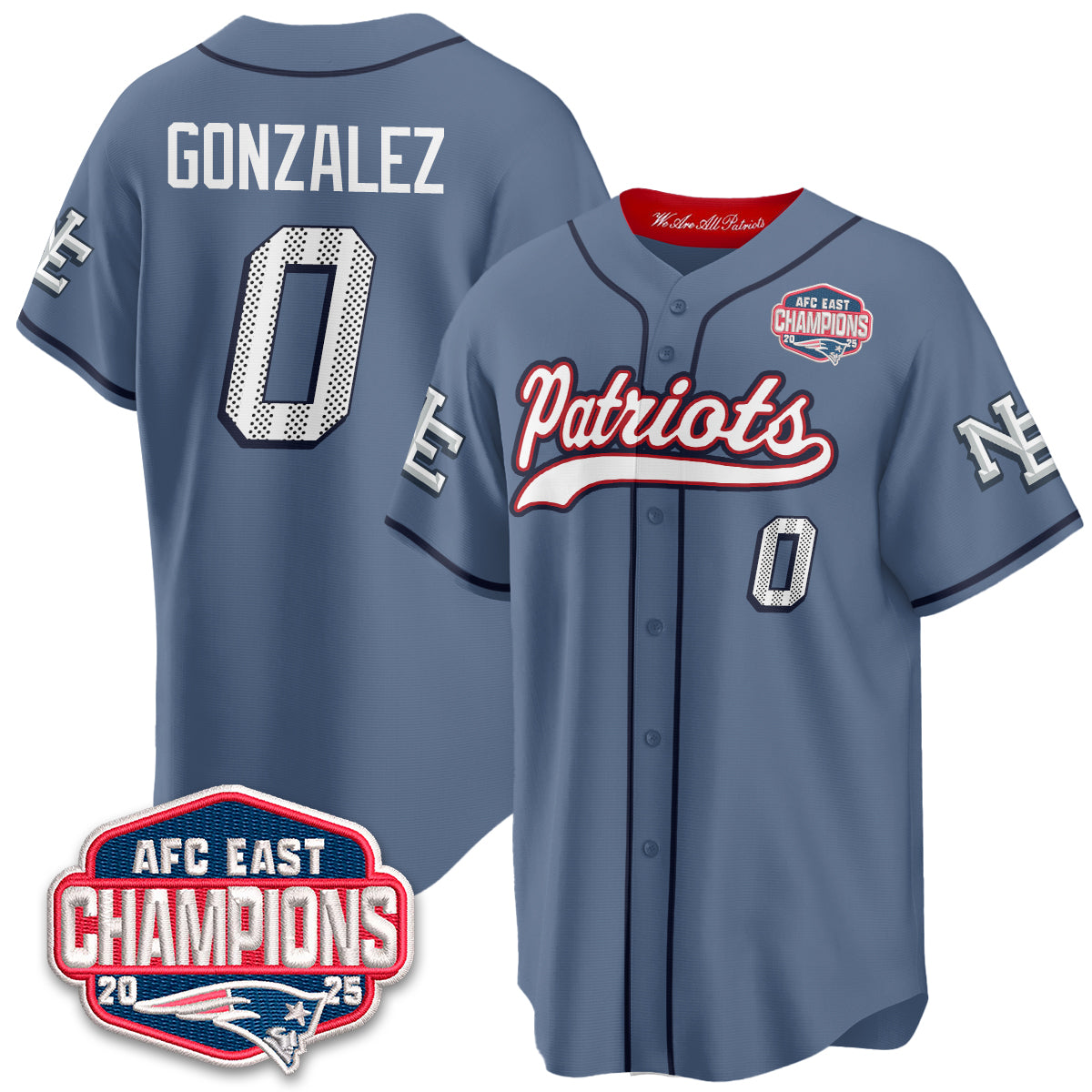 NE AFC East Division Champions Vapor Limited Baseball Jersey - All Stitched