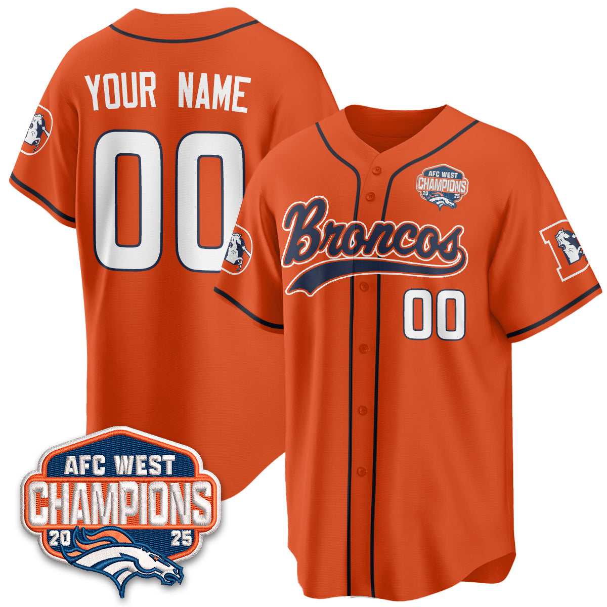 DEN AFC West Division Champions Vapor Limited Baseball Custom Jersey - All Stitched (Copy)
