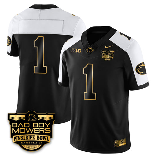 PSU Football Pinstripe Bowl Gold Jersey - Stitched