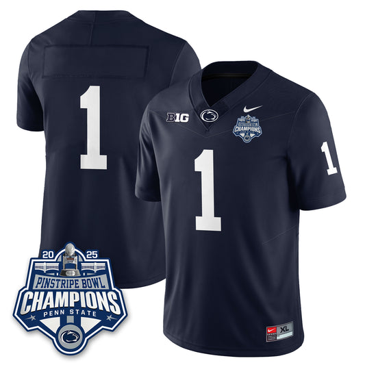 PSU Football 2025 Pinstripe Bowl Champions Jersey - Stitched