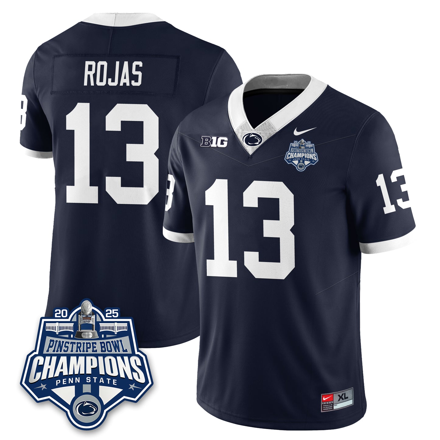 PSU Football 2025 Pinstripe Bowl Champions Jersey - All Stitched