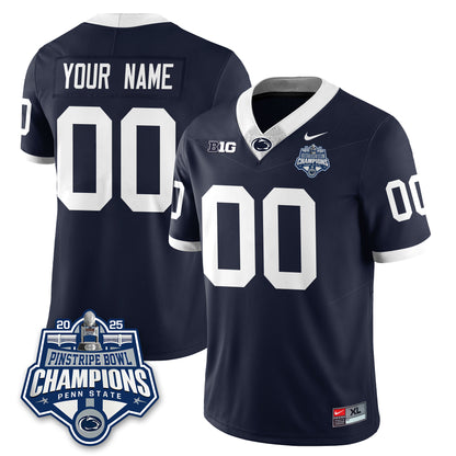 PSU Football 2025 Pinstripe Bowl Champions Custom Jersey - All Stitched