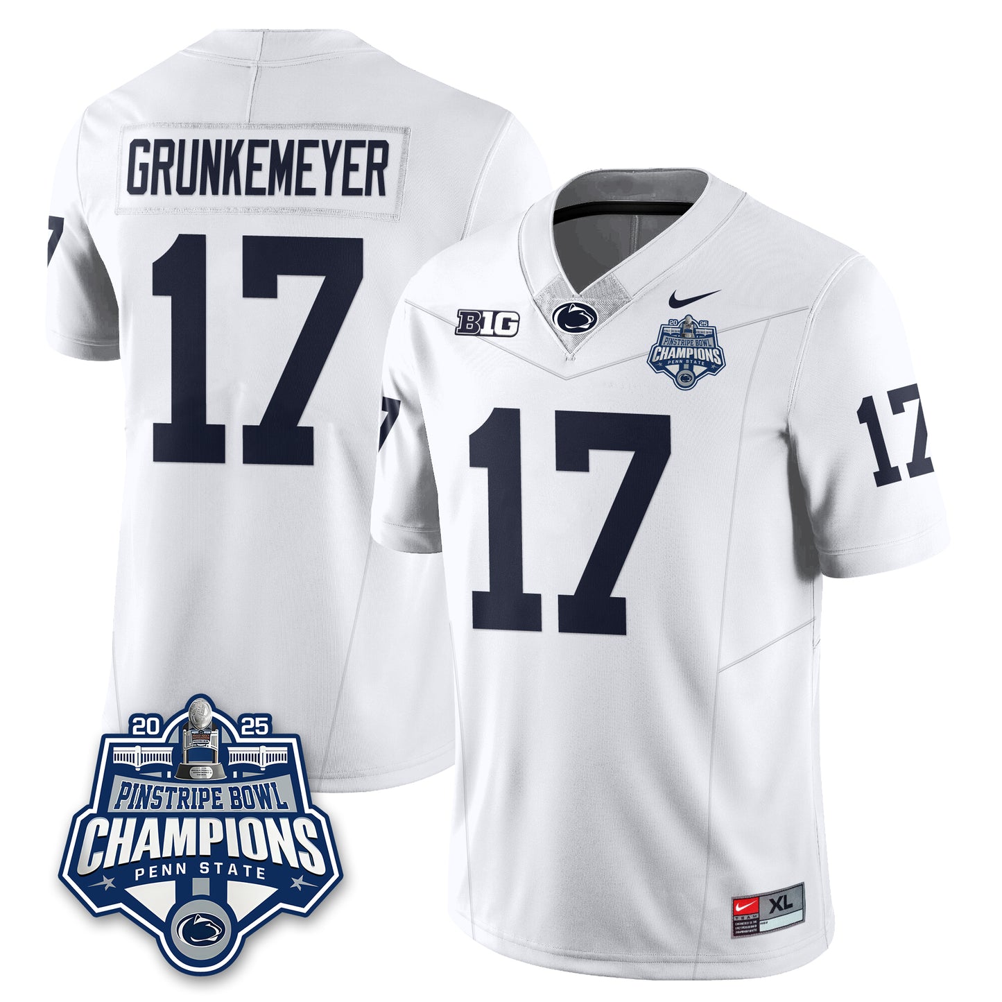 PSU Football 2025 Pinstripe Bowl Champions Jersey - All Stitched