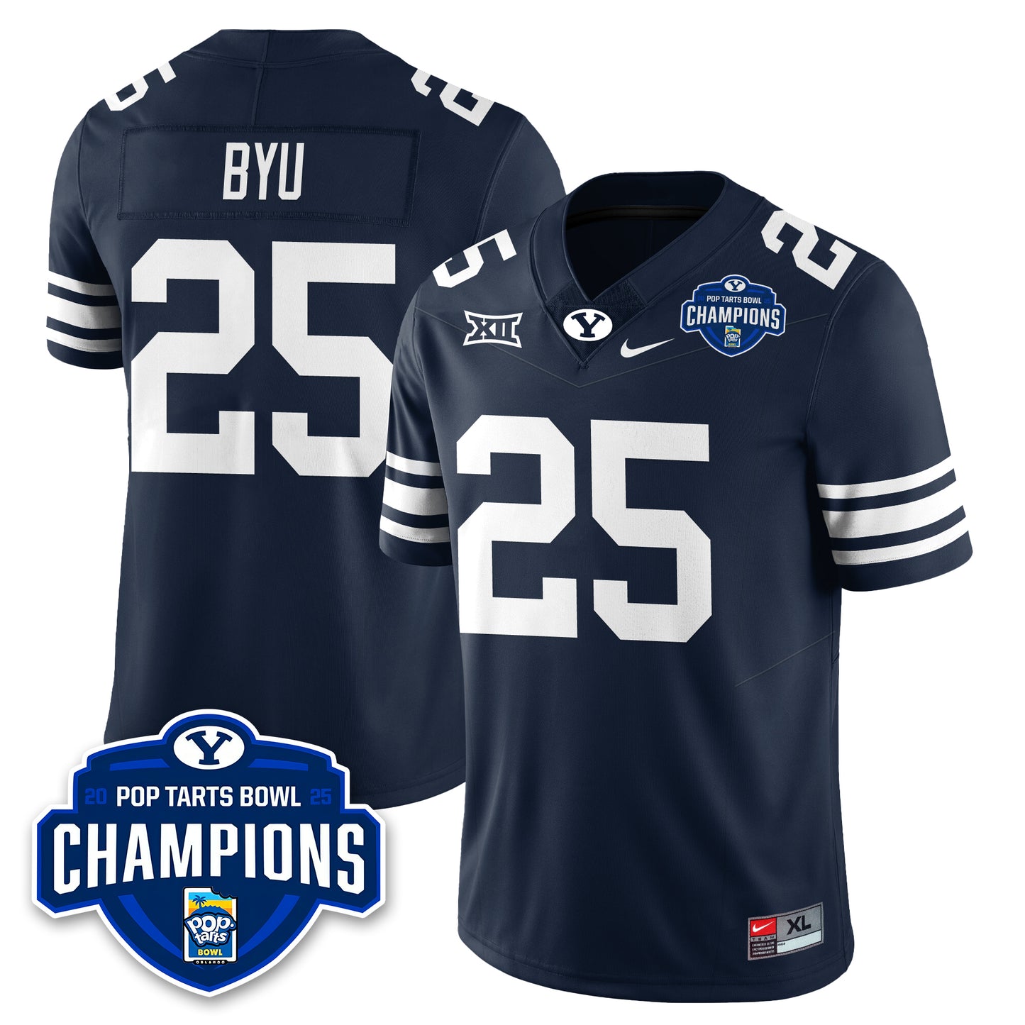BYU Cougars Football 2025 Pop-Tarts Bowl Champions Jersey - All Stitched