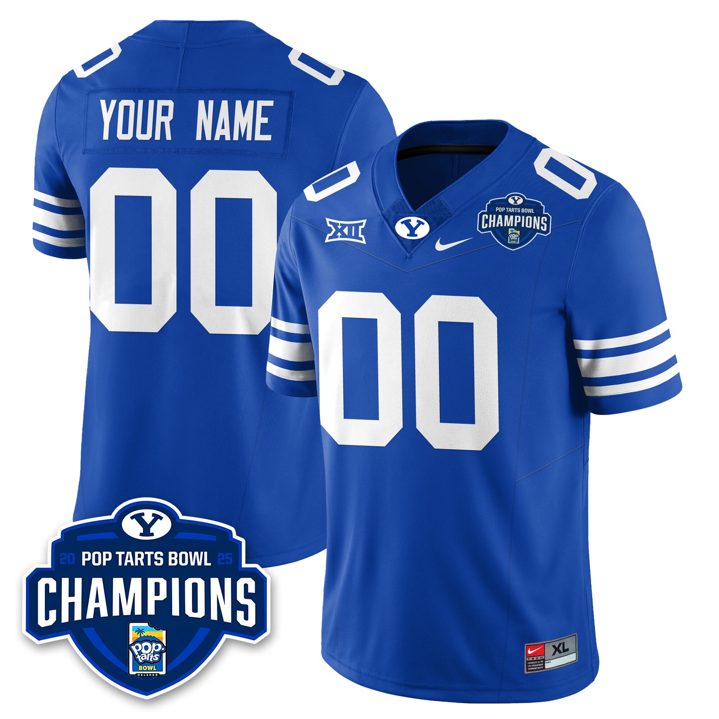 BYU Cougars Football 2025 Pop-Tarts Bowl Champions Custom Jersey - All Stitched