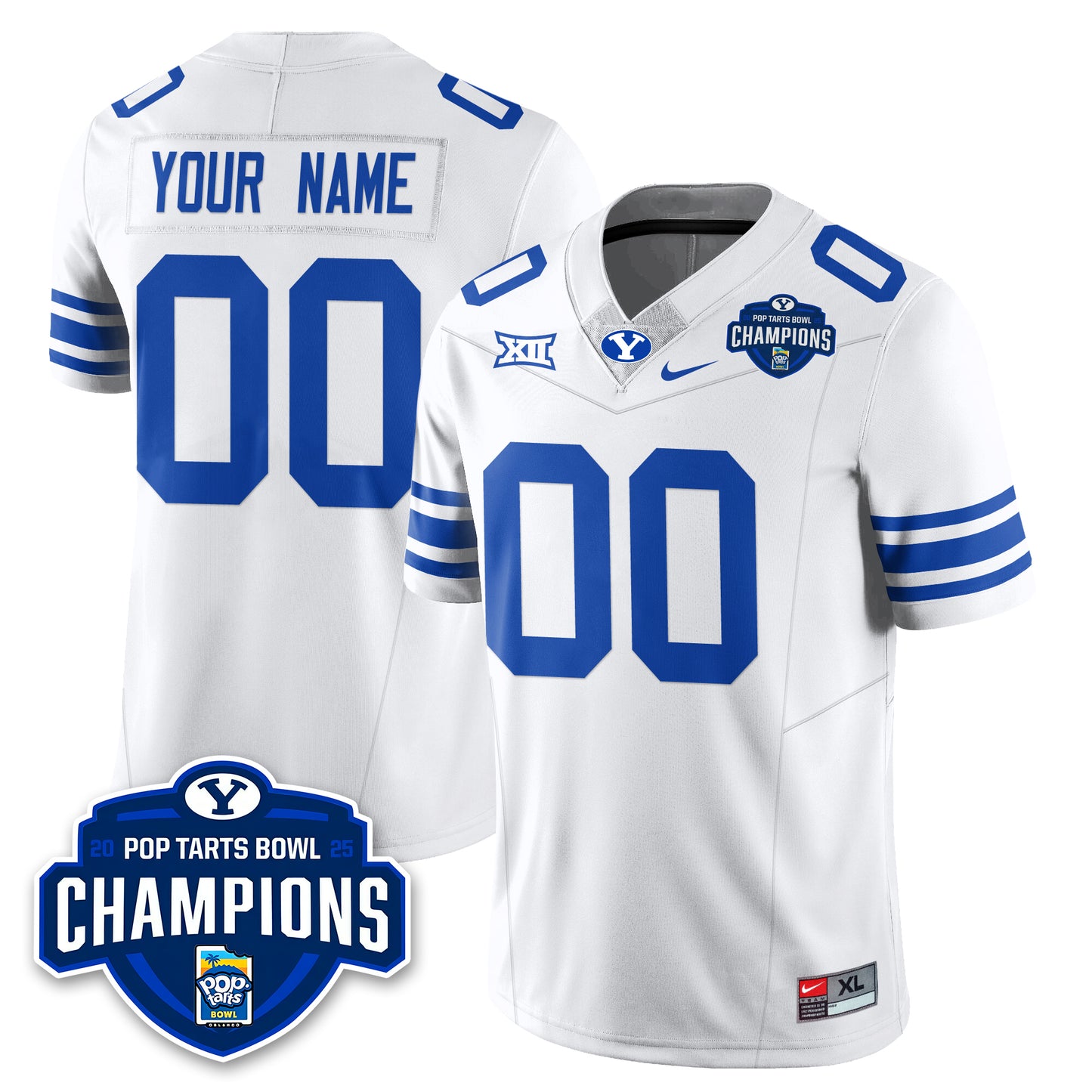 BYU Cougars Football 2025 Pop-Tarts Bowl Champions Custom Jersey - All Stitched