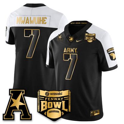 Army Black Knights Football 2025 Fenway Bowl Gold Jersey - All Stitched
