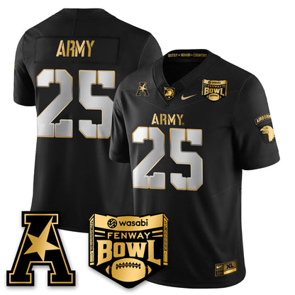 Army Black Knights Football 2025 Fenway Bowl Gold Jersey - All Stitched
