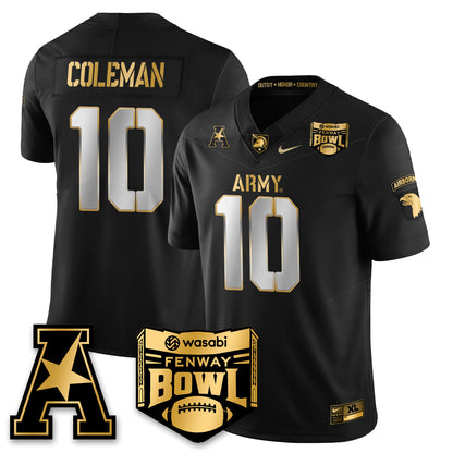Army Black Knights Football 2025 Fenway Bowl Gold Jersey - All Stitched