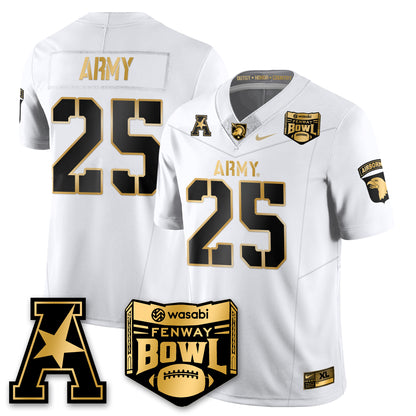 Army Black Knights Football 2025 Fenway Bowl Gold Jersey - All Stitched