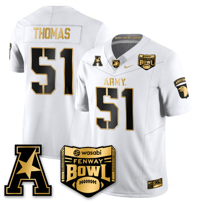 Army Black Knights Football 2025 Fenway Bowl Gold Jersey - All Stitched
