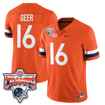 Virginia Cavaliers Football 2025 TaxSlayer Gator Bowl Champions Jersey - All Stitched