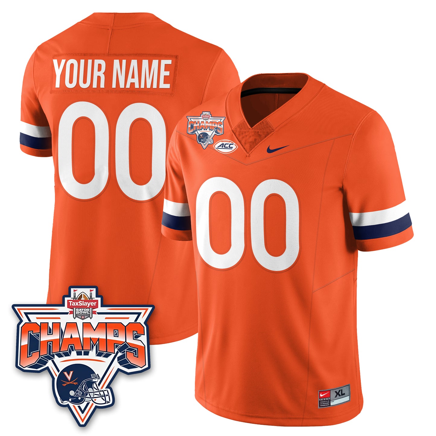 Virginia Cavaliers Football 2025 TaxSlayer Gator Bowl Champions Jersey - All Stitched