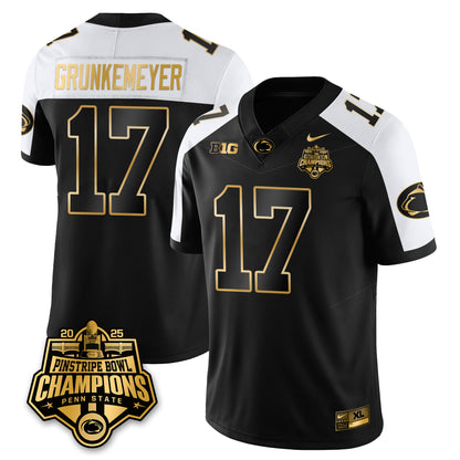 PSU Football 2025 Pinstripe Bowl Champions Gold Jersey - All Stitched