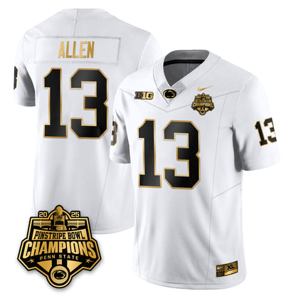PSU Football 2025 Pinstripe Bowl Champions Gold Jersey - All Stitched